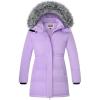 WULFUL Girl’s Winter Long Coats Hooded Parka Kids Warm Puffer Jacket(Light Purple)