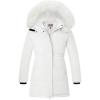 WULFUL Girl’s Winter Long Coats Hooded Parka Kids Warm Puffer Jacket(White)