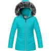 WULFUL Girl’s Winter Parka Coat Long Hooded Waterproof Warm Fleece Puffer Jacket(Teal)