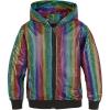 WULFUL Kids Boys Girls Fashion Hoodies 70s Disco Costume Party Sequin Metallic Sweatshirts with Pocket(Multicolor)