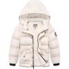 WULFUL Kids Boy’s Winter Coat Detachable Hat Puffer Windbreaker Warm Cotton Jacket Parka Down Outdoor Coats(Beige)