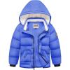 WULFUL Kids Boy’s Winter Coat Detachable Hat Puffer Windbreaker Warm Cotton Jacket Parka Down Outdoor Coats(Blue)