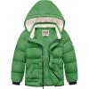 WULFUL Kids Boy’s Winter Coat Detachable Hat Puffer Windbreaker Warm Cotton Jacket Parka Down Outdoor Coats(Green)