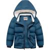 WULFUL Kids Boy’s Winter Coat Detachable Hat Puffer Windbreaker Warm Cotton Jacket Parka Down Outdoor Coats(Light Navy)