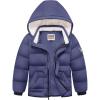WULFUL Kids Boy’s Winter Coat Detachable Hat Puffer Windbreaker Warm Cotton Jacket Parka Down Outdoor Coats(Navy)