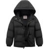 WULFUL Kids Boy’s Winter Coat Hooded Puffer Windbreaker Warm Cotton Jacket Parka Down Outdoor Coats(Black)