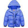 WULFUL Kids Boy’s Winter Coat Hooded Puffer Windbreaker Warm Cotton Jacket Parka Down Outdoor Coats(Blue)