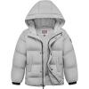 WULFUL Kids Boy’s Winter Coat Hooded Puffer Windbreaker Warm Cotton Jacket Parka Down Outdoor Coats(Grey)
