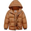 WULFUL Kids Boy’s Winter Coat Hooded Puffer Windbreaker Warm Cotton Jacket Parka Down Outdoor Coats(Orange)