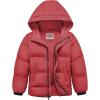 WULFUL Kids Boy’s Winter Coat Hooded Puffer Windbreaker Warm Cotton Jacket Parka Down Outdoor Coats(Red)