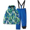 WULFUL Kids Ski Jacket Pants Suits Waterproof Snow Suit Windproof Winter Ski Suit Boys and Girls(Hs02-blue)