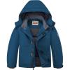 WULFUL Kid’s Waterproof Ski Jacket Warm Fleece Hooded Boy’s and Girl’s Winter Snow Coat Outwear,Windproof RainCoat(Peacock Blue)