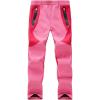 WULFUL Kids Waterproof Snow Ski Pants Boys Girls Outdoor Winter Fleece Hiking Insulated Snowboard Pants(Peach Blossom Red)