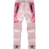 WULFUL Kids Waterproof Snow Ski Pants Boys Girls Outdoor Winter Fleece Hiking Insulated Snowboard Pants(Pink)