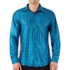 WULFUL Men Dress Shirt Sequins Long Sleeve Button Down Shirt Luxury Disco Party Nightclub Christmas Prom Costume(Blue 0175)