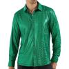 WULFUL Men Dress Shirt Sequins Long Sleeve Button Down Shirt Luxury Disco Party Nightclub Christmas Prom Costume(Green0154)