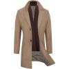 imageWULFUL Men Wool Trench Coat Slim Fit Winter CoatCoffee