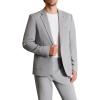 WULFUL Men’s 2 Piece Slim Fit Suit Set One Button Blazer Jacket Pants Set(Light Gray)