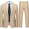 WULFUL Men’s 2 Piece Slim Fit Suit Set One Button Blazer Jacket Pants Tuxedo Set for Party, Wedding and Business(Champagne)
