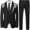 WULFUL Men’s 3 Piece Slim Fit Suit Set Two Button Blazer Jacket Vest Pants Tuxedo Set for Party, Wedding and Business