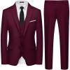 WULFUL Men’s 3 Piece Slim Fit Suit Set Two Button Blazer Jacket Vest Pants Tuxedo Set for Party, Wedding and Business(Blanc Red)