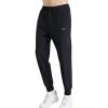 WULFUL Men’s Athletic Running Joggers Workout Gym Pants Lightweight Track Casual Pant with Zipper Pockets(Black)