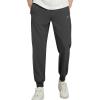 WULFUL Men’s Athletic Running Joggers Workout Gym Pants Lightweight Track Casual Pant with Zipper Pockets(Dark Grey)