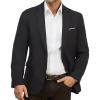 WULFUL Mens Casual Sport Coat Blazer Lightweight One Button Suit Jackets(Black)