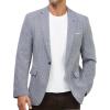 WULFUL Mens Casual Sport Coat Blazer Lightweight One Button Suit Jackets(Blue)