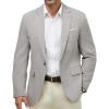 WULFUL Mens Casual Sport Coat Blazer Lightweight One Button Suit Jackets(Lighr Grey)