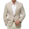 WULFUL Mens Casual Sport Coat Blazer Lightweight One Button Suit Jackets(Light Brown)