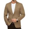 WULFUL Men’s Herringbone Blazer Jacket Lightweight Casual Sport Coat One Button Suit Jackets(Brown)