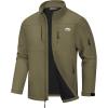 WULFUL Men’s Lightweight Softshell Jacket Warm Fleece Lined Windbreaker Waterproof Rain Jacket for Winter Outdoor Hiking(Army Green)
