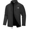 WULFUL Men’s Lightweight Softshell Jacket Warm Fleece Lined Windbreaker Waterproof Rain Jacket for Winter Outdoor Hiking(Dark Grey)