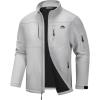 WULFUL Men’s Lightweight Softshell Jacket Warm Fleece Lined Windbreaker Waterproof Rain Jacket for Winter Outdoor Hiking(Light Grey)