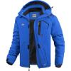 WULFUL Men’s Ski Jackets Warm Winter Snow Windbreaker Resistant Snowboard Fleece Coat Mountain Waterproof Parka with Hood(Blue)
