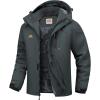 WULFUL Men’s Ski Jackets Warm Winter Snow Windbreaker Resistant Snowboard Fleece Coat Mountain Waterproof Parka with Hood(Dark Grey)