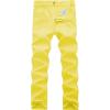 WULFUL Men’s Slim Fit Skinny Stretch Comfy Jeans Denim Pants(Bright Yellow)