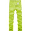 WULFUL Men’s Slim Fit Skinny Stretch Comfy Jeans Denim Pants(Lemon Yellow)