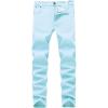 WULFUL Men’s Slim Fit Skinny Stretch Comfy Jeans Denim Pants(Light Blue)