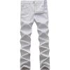 WULFUL Men’s Slim Fit Skinny Stretch Comfy Jeans Denim Pants(Light Grey)