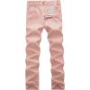 WULFUL Men’s Slim Fit Skinny Stretch Comfy Jeans Denim Pants(Pink01)