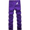 WULFUL Men’s Slim Fit Skinny Stretch Comfy Jeans Denim Pants(Purple01)