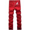 WULFUL Men’s Slim Fit Skinny Stretch Comfy Jeans Denim Pants(Red)