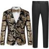 WULFUL Men’s Suit 3 Piece Slim Fit One Button Solid Blazer Jacket Vest Pants Set