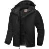 WULFUL Men’s Waterproof Ski Jacket Warm Winter Coats Windproof Winter Jackets for Men Fleece Lined Windbreaker with Hood(Black)
