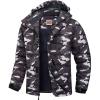 WULFUL Men’s Waterproof Ski Jacket Warm Winter Coats Windproof Winter Jackets for Men Fleece Lined Windbreaker with Hood(Black Camo)