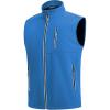 WULFUL Men’s Windproof Lightweight Golf Vest Outerwear with Pockets, Softshell Sleeveless Jacket for Travel Hiking Running(Bright Blue)