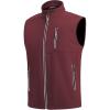 WULFUL Men’s Windproof Lightweight Golf Vest Outerwear with Pockets, Softshell Sleeveless Jacket for Travel Hiking Running(Wind Red)