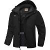WULFUL Men’s Winter Coats Waterproof Ski Jacket Warm Windproof Winter Windbreaker Jackets for Men with Hood(Black-0047)